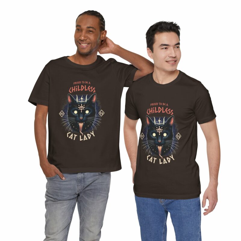 Hardcore Cat : Proud To Be A Childless Cat Lady Unisex Bella and Canvas T-Shirt. Harris 2024 Tee - Image 28