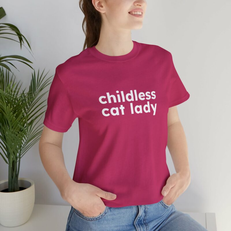 Childless Cat Lady T-shirt. Kamala Harris 2024 Unisex Jersey Tee. Kamala Harris Gift Idea. - Image 9
