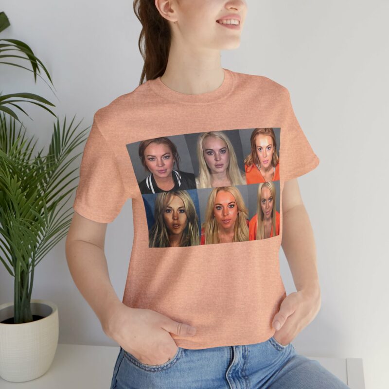 Lindsey Lohan Mugshot Gallery Unisex Softstyle T-Shirt - Image 7