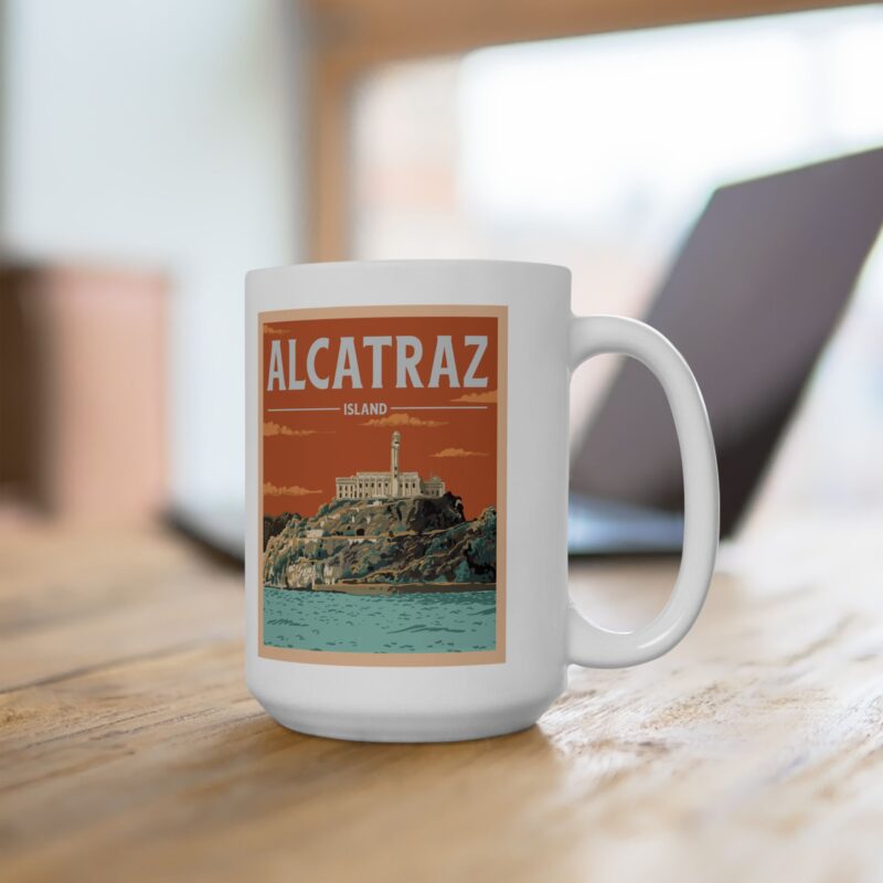 Alcatraz Island Poster Style Ceramic Mug, (11oz, 15oz) - Image 18