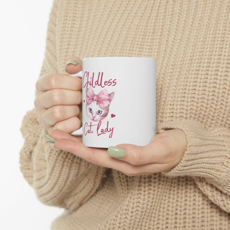 Childless Cat Lady Coffee Mug - Funny Cat Lover Gift - BPA and Lead-Free Ceramic Mug - 11oz , 15oz - - Image 11