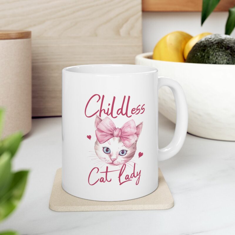 Childless Cat Lady Coffee Mug - Funny Cat Lover Gift - BPA and Lead-Free Ceramic Mug - 11oz , 15oz - - Image 8