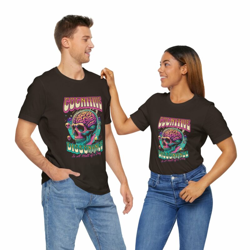 Cognitive Dissonance is a Hell of a Drug | Retro Psychedelic Style Bella + Canvas T-Shirt | Funny Trippy Unisex Sizes S-3XL - Image 54