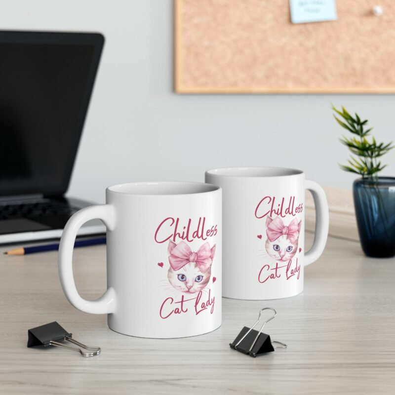 Childless Cat Lady Coffee Mug - Funny Cat Lover Gift - BPA and Lead-Free Ceramic Mug - 11oz , 15oz - - Image 6