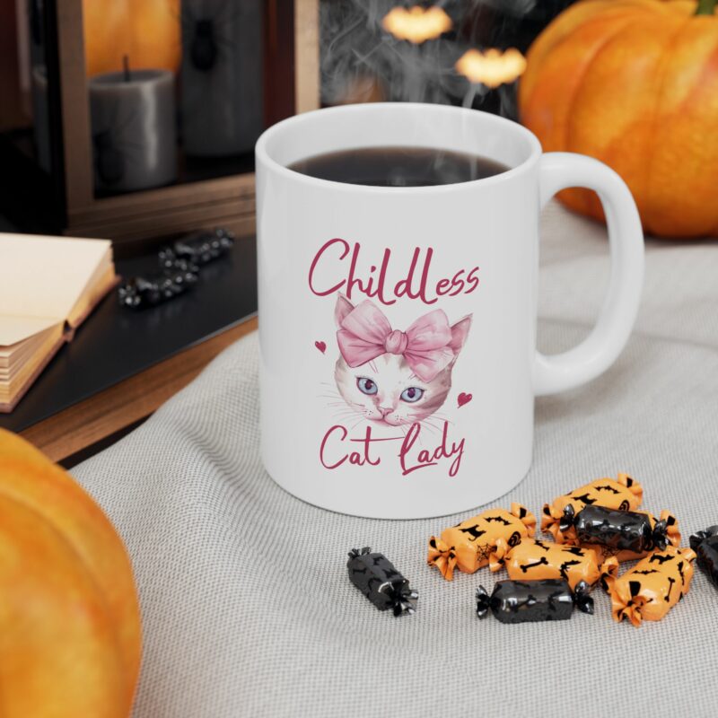 Childless Cat Lady Coffee Mug - Funny Cat Lover Gift - BPA and Lead-Free Ceramic Mug - 11oz , 15oz - - Image 7
