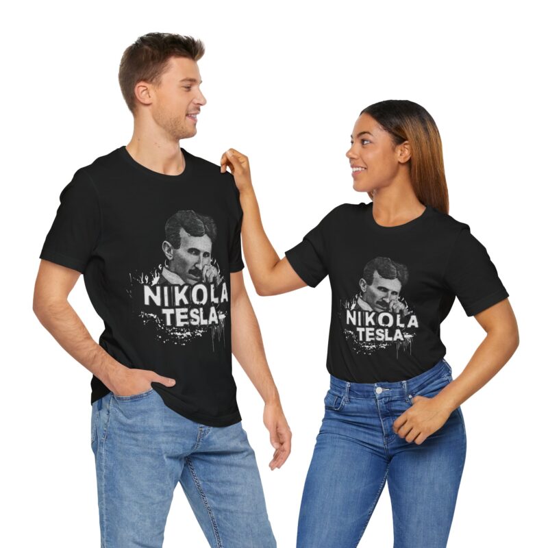 Nikola Tesla Unisex Jersey Short Sleeve Tee. Street Style Tesla T-shirt. Science Tee. - Image 25