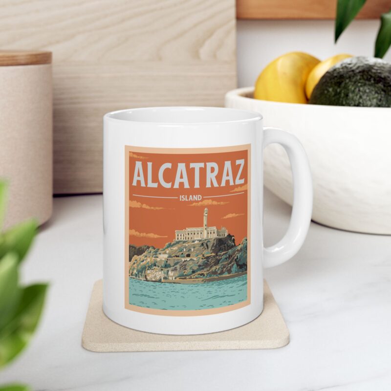 Alcatraz Island Poster Style Ceramic Mug, (11oz, 15oz) - Image 8