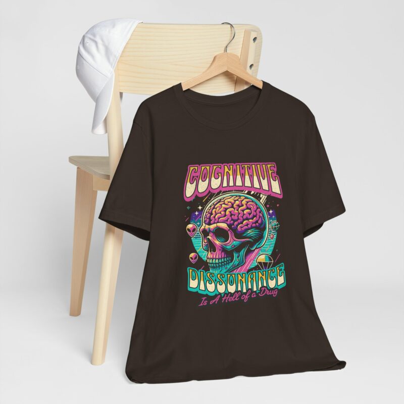 Cognitive Dissonance is a Hell of a Drug | Retro Psychedelic Style Bella + Canvas T-Shirt | Funny Trippy Unisex Sizes S-3XL - Image 37