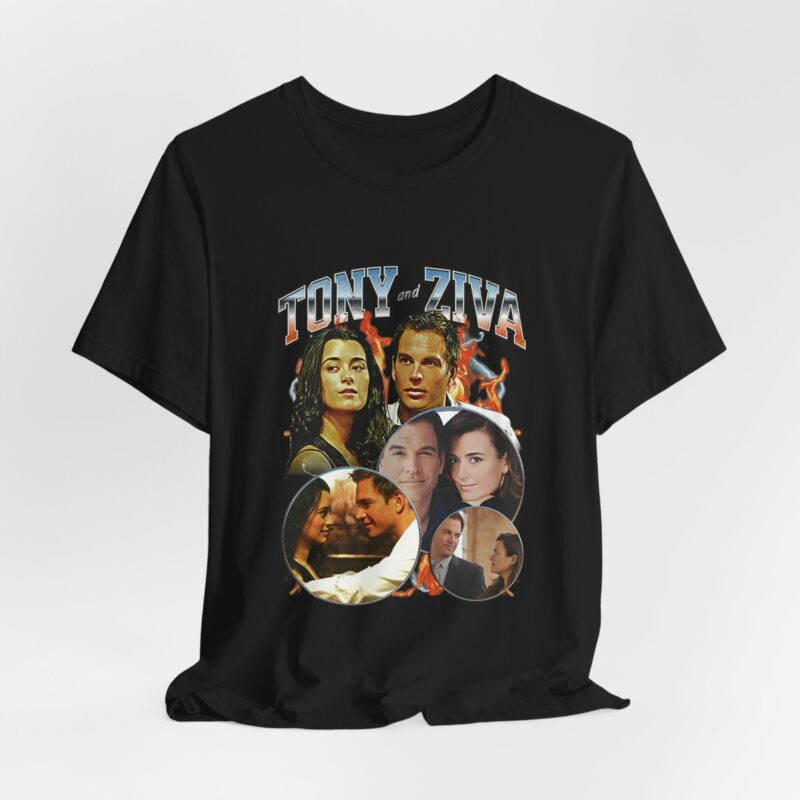 Tony DiNozzo and Ziva David Unisex Bella and Canvas Bootleg T-Shirt.