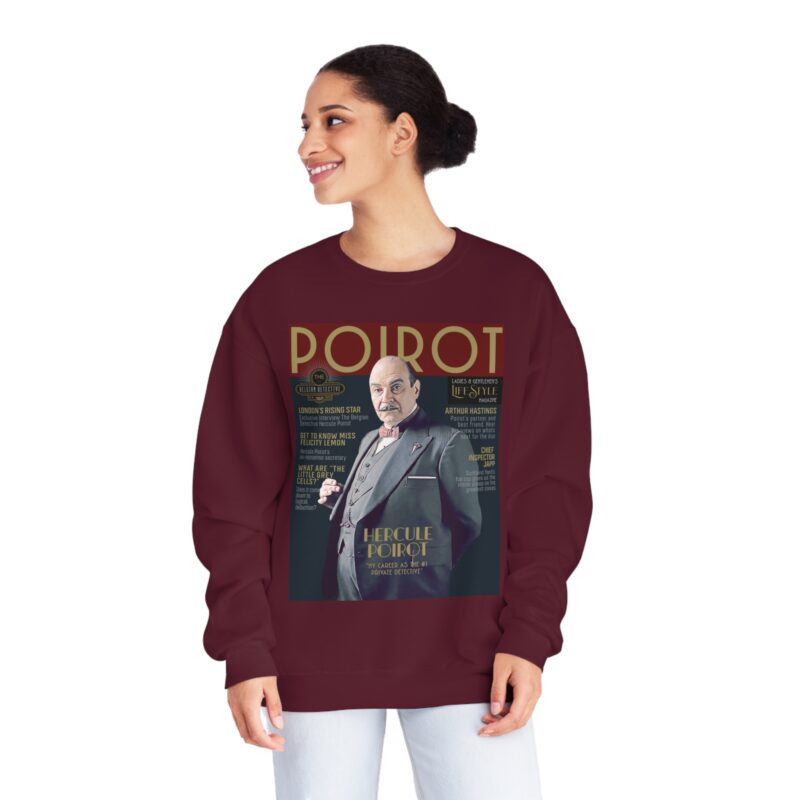 Hercule Poirot Magazine Cover Style Unisex Sweatshirt - Image 9