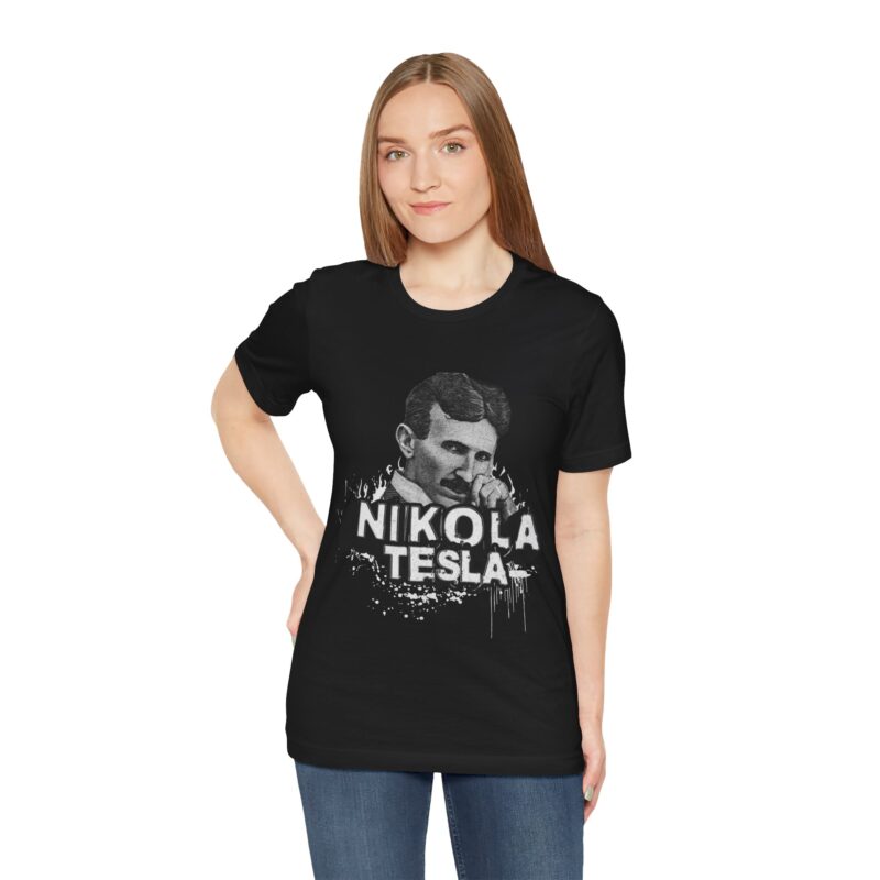 Nikola Tesla Unisex Jersey Short Sleeve Tee. Street Style Tesla T-shirt. Science Tee. - Image 14