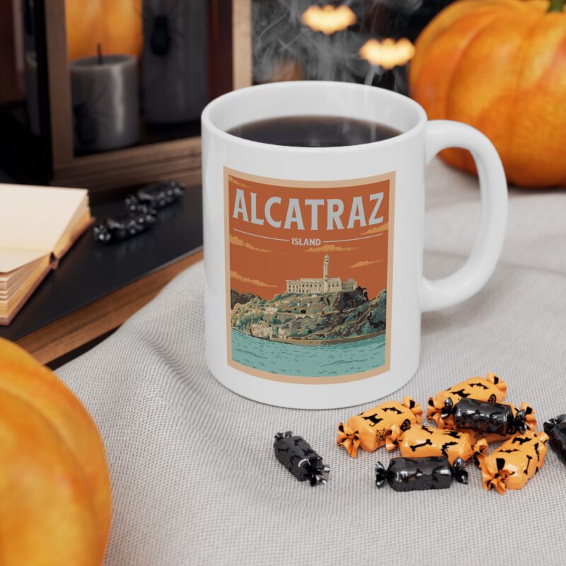 Alcatraz Island Poster Style Ceramic Mug, (11oz, 15oz) - Image 7