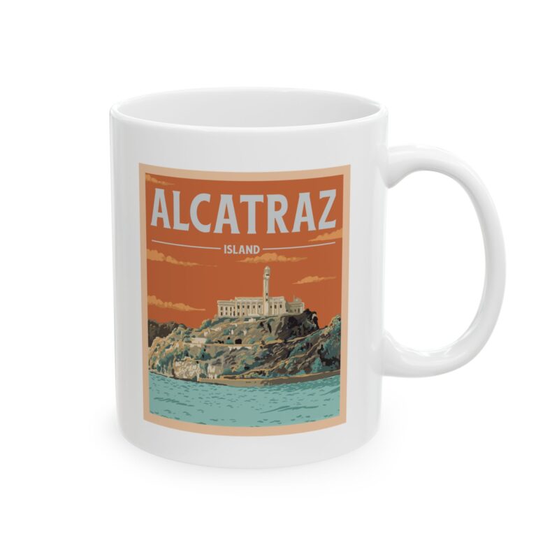 Alcatraz Island Poster Style Ceramic Mug, (11oz, 15oz)