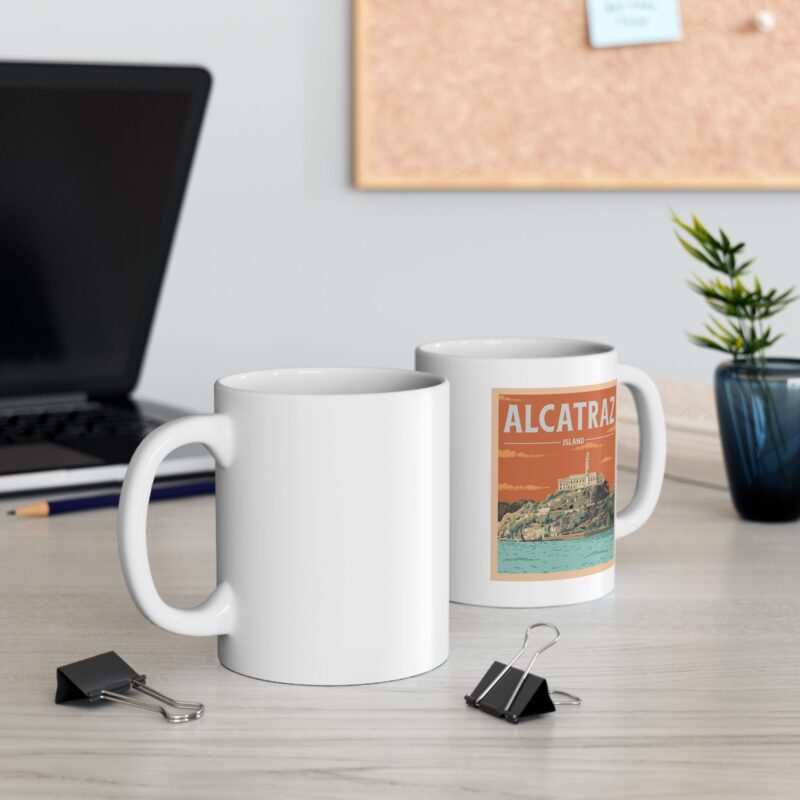 Alcatraz Island Poster Style Ceramic Mug, (11oz, 15oz) - Image 6