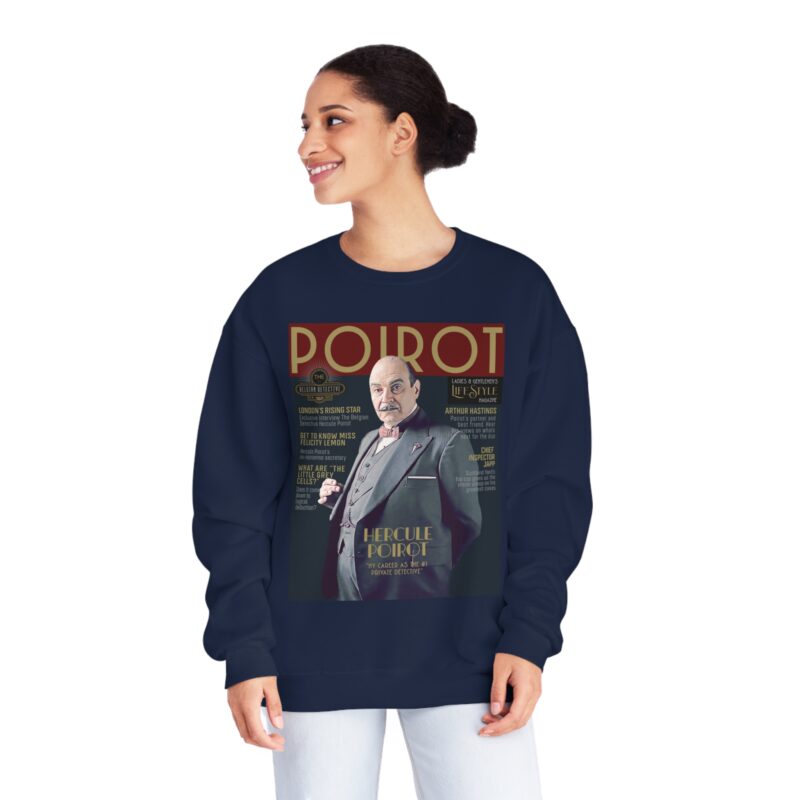 Hercule Poirot Magazine Cover Style Unisex Sweatshirt - Image 8