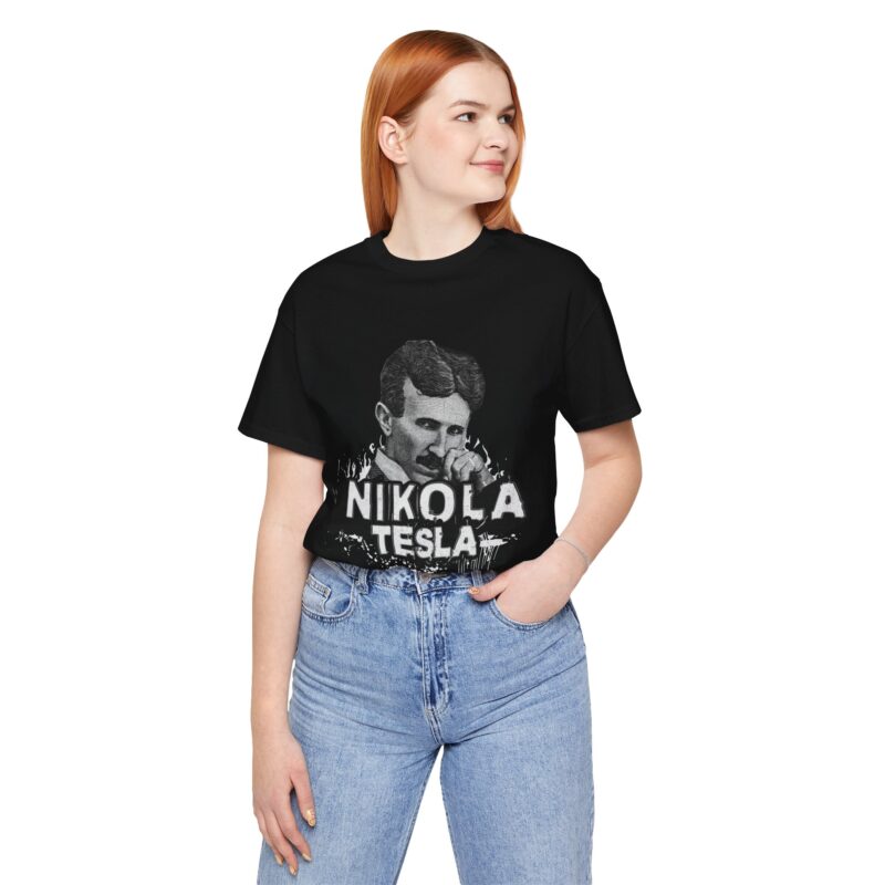 Nikola Tesla Unisex Jersey Short Sleeve Tee. Street Style Tesla T-shirt. Science Tee. - Image 19