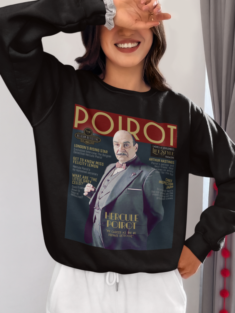 Hercule Poirot Magazine Cover Style Unisex Sweatshirt