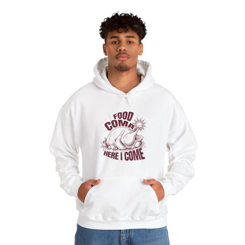 Turkey Food Coma Hoodie Sweatshirt, Thanksgiving Pullover, Funny Foodie Jumper, Fall Feast Top, Cozy Christmas Gift - Image 7