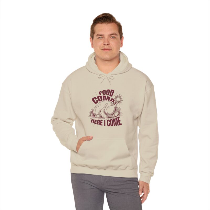 Turkey Food Coma Hoodie Sweatshirt, Thanksgiving Pullover, Funny Foodie Jumper, Fall Feast Top, Cozy Christmas Gift - Image 22