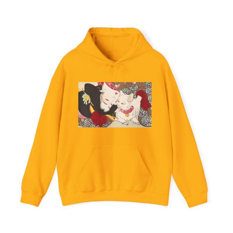 Japanese woman and cat art (1888), vintage illustration by Yoshitoshi Unisex Heavy Blend™ Hooded Sweatshirt - Image 40