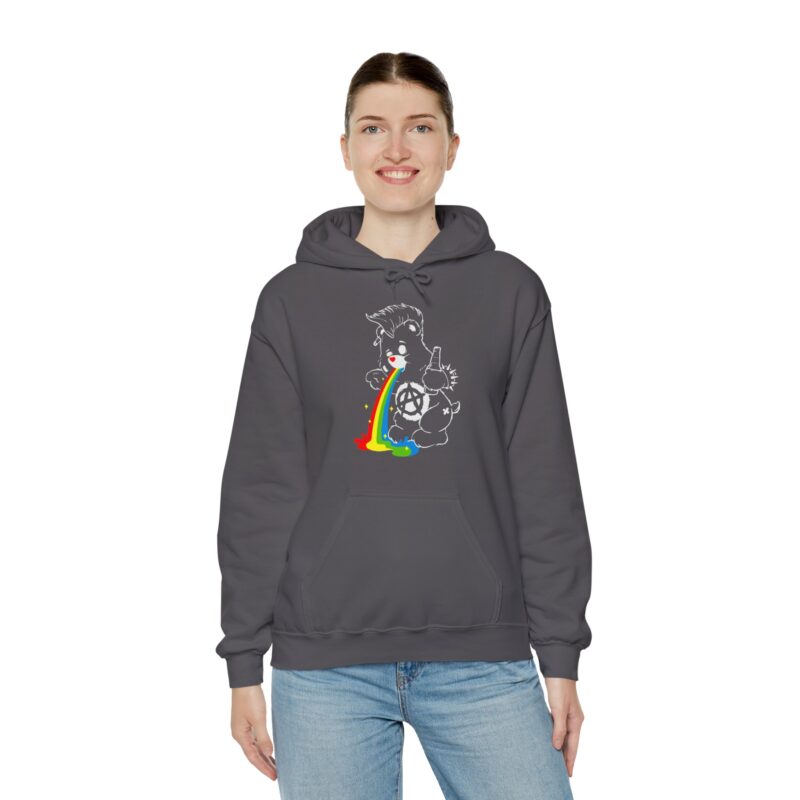 Vomiting Rainbows Anti-Care Bear Hoodie, Punk Rock Anarchist Sweatshirt, Unisex Grunge Care Bear Jumper, Emo Pullover, Riot Grrrl Top, - Image 47