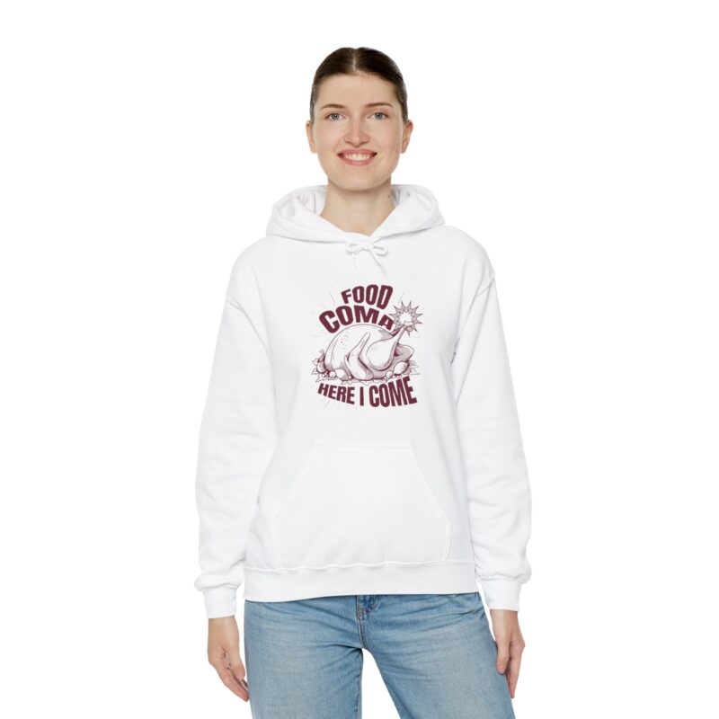 Turkey Food Coma Hoodie Sweatshirt, Thanksgiving Pullover, Funny Foodie Jumper, Fall Feast Top, Cozy Christmas Gift - Image 8