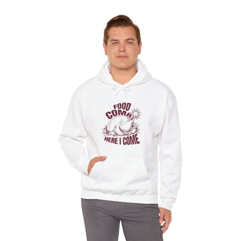Turkey Food Coma Hoodie Sweatshirt, Thanksgiving Pullover, Funny Foodie Jumper, Fall Feast Top, Cozy Christmas Gift - Image 9