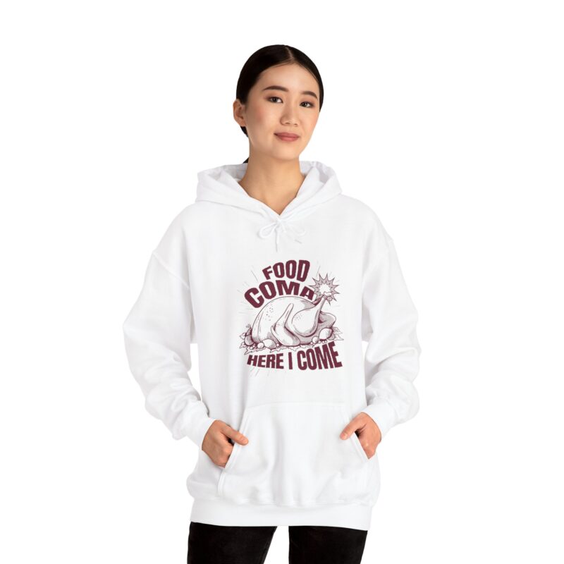 Turkey Food Coma Hoodie Sweatshirt, Thanksgiving Pullover, Funny Foodie Jumper, Fall Feast Top, Cozy Christmas Gift - Image 6