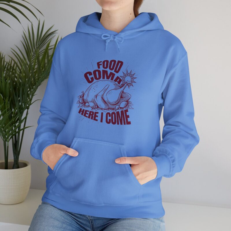 Turkey Food Coma Hoodie Sweatshirt, Thanksgiving Pullover, Funny Foodie Jumper, Fall Feast Top, Cozy Christmas Gift - Image 52
