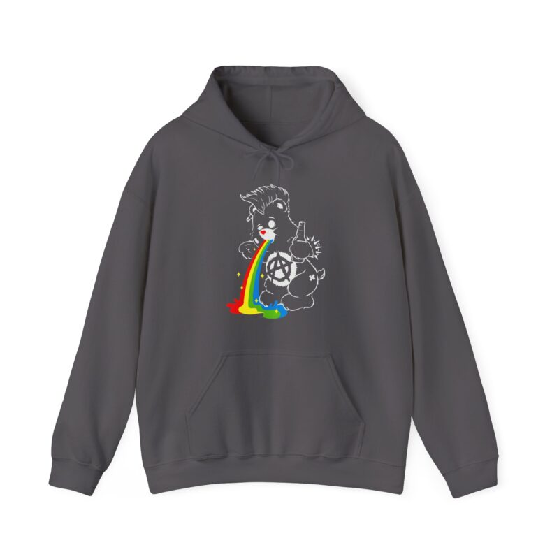 Vomiting Rainbows Anti-Care Bear Hoodie, Punk Rock Anarchist Sweatshirt, Unisex Grunge Care Bear Jumper, Emo Pullover, Riot Grrrl Top, - Image 40