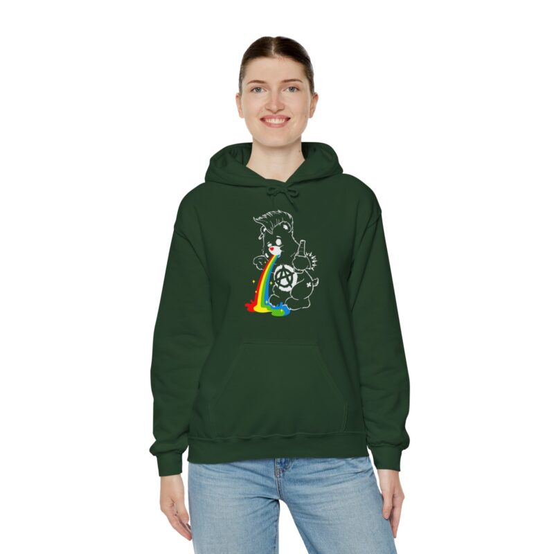 Vomiting Rainbows Anti-Care Bear Hoodie, Punk Rock Anarchist Sweatshirt, Unisex Grunge Care Bear Jumper, Emo Pullover, Riot Grrrl Top, - Image 21