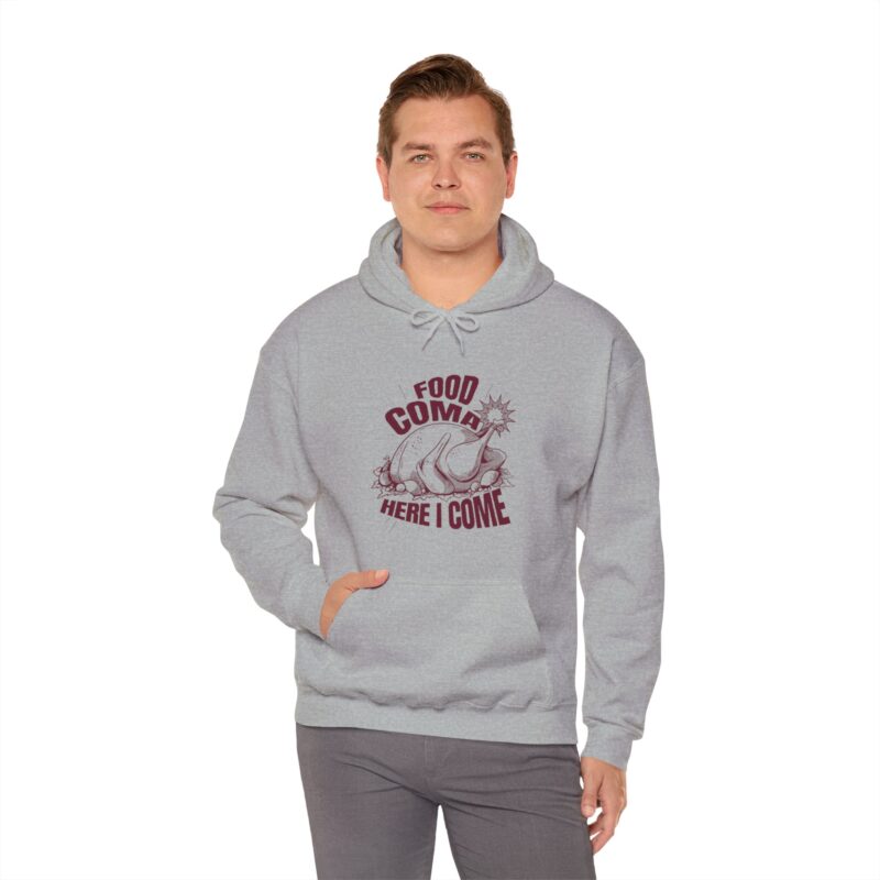 Turkey Food Coma Hoodie Sweatshirt, Thanksgiving Pullover, Funny Foodie Jumper, Fall Feast Top, Cozy Christmas Gift - Image 35
