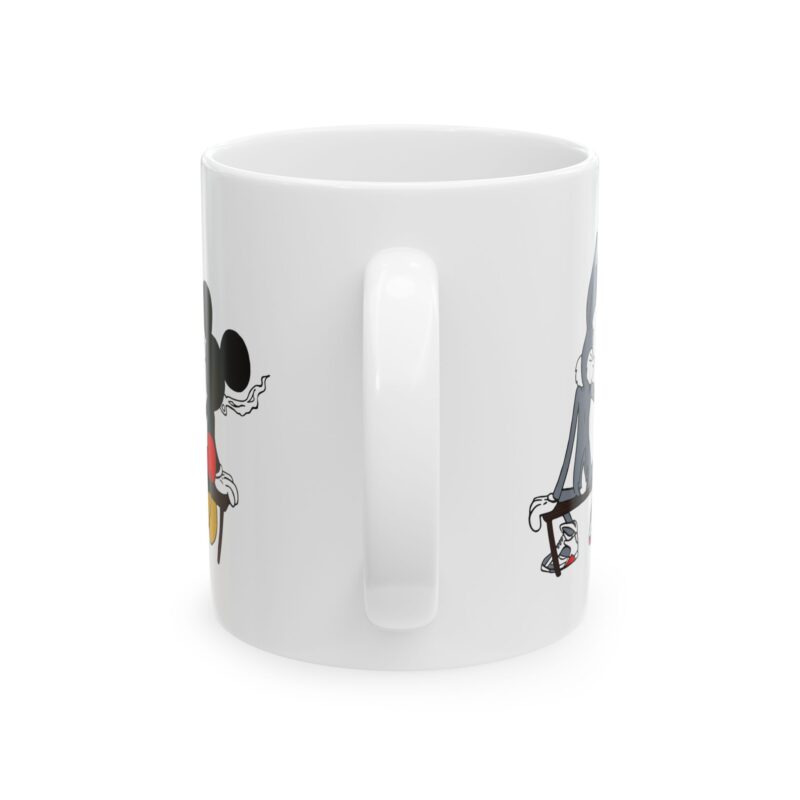 420 Bugs Bunny and Mickey Mouse sharing a blunt Ceramic Mug, (11oz, 15oz). Bugs and Mickey Smoking weed coffee mug. - Image 2