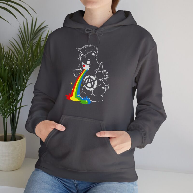 Vomiting Rainbows Anti-Care Bear Hoodie, Punk Rock Anarchist Sweatshirt, Unisex Grunge Care Bear Jumper, Emo Pullover, Riot Grrrl Top, - Image 52