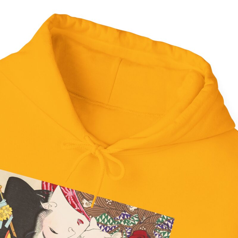 Japanese woman and cat art (1888), vintage illustration by Yoshitoshi Unisex Heavy Blend™ Hooded Sweatshirt - Image 44