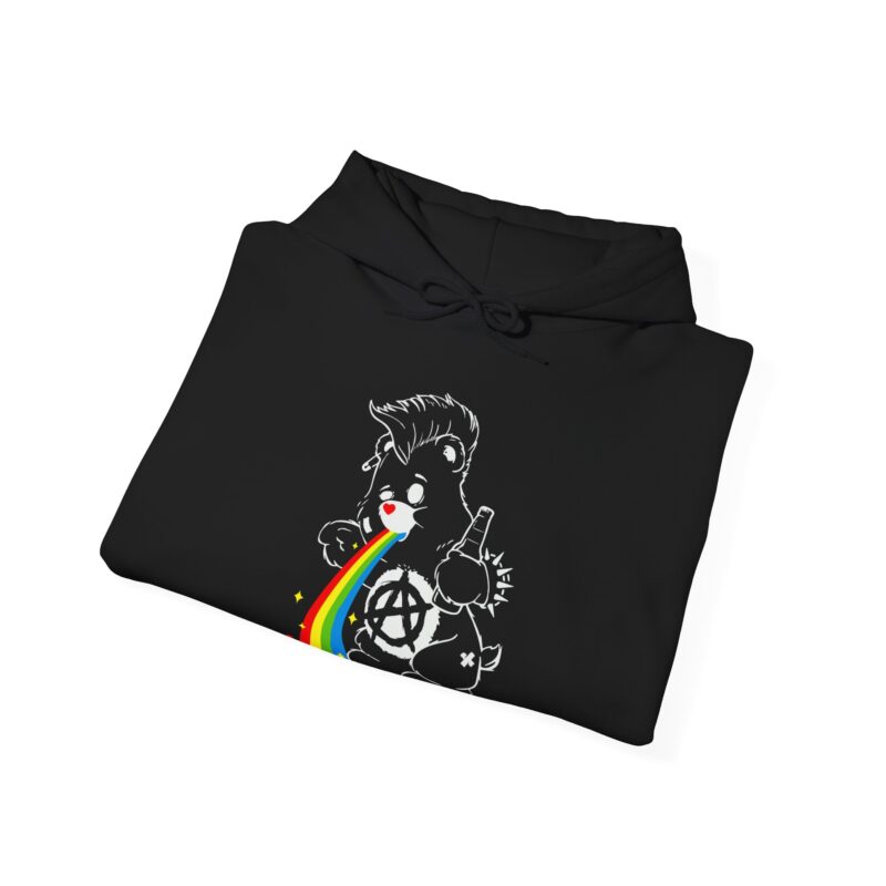 Vomiting Rainbows Anti-Care Bear Hoodie, Punk Rock Anarchist Sweatshirt, Unisex Grunge Care Bear Jumper, Emo Pullover, Riot Grrrl Top, - Image 4