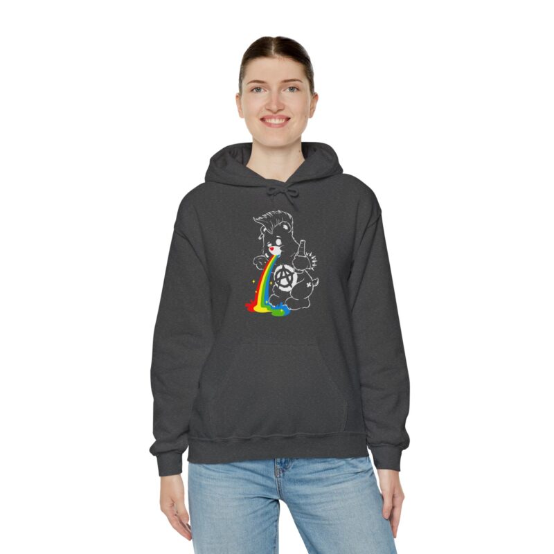 Vomiting Rainbows Anti-Care Bear Hoodie, Punk Rock Anarchist Sweatshirt, Unisex Grunge Care Bear Jumper, Emo Pullover, Riot Grrrl Top, - Image 34