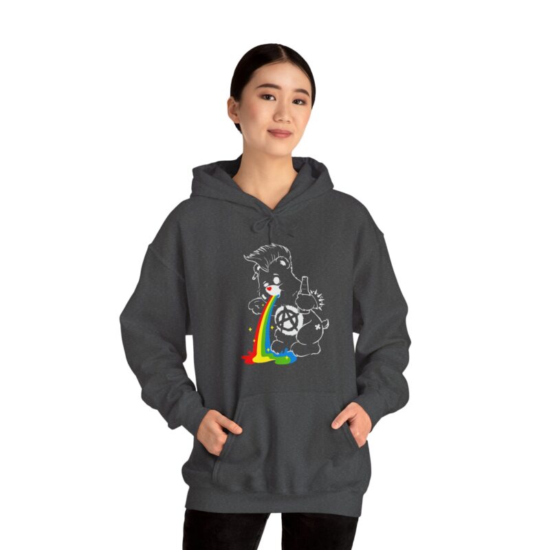 Vomiting Rainbows Anti-Care Bear Hoodie, Punk Rock Anarchist Sweatshirt, Unisex Grunge Care Bear Jumper, Emo Pullover, Riot Grrrl Top, - Image 32