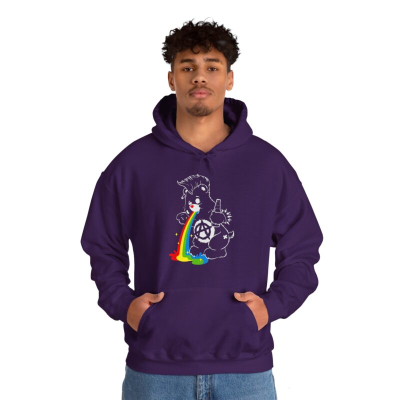 Vomiting Rainbows Anti-Care Bear Hoodie, Punk Rock Anarchist Sweatshirt, Unisex Grunge Care Bear Jumper, Emo Pullover, Riot Grrrl Top, - Image 72