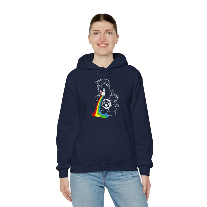 Vomiting Rainbows Anti-Care Bear Hoodie, Punk Rock Anarchist Sweatshirt, Unisex Grunge Care Bear Jumper, Emo Pullover, Riot Grrrl Top, - Image 60