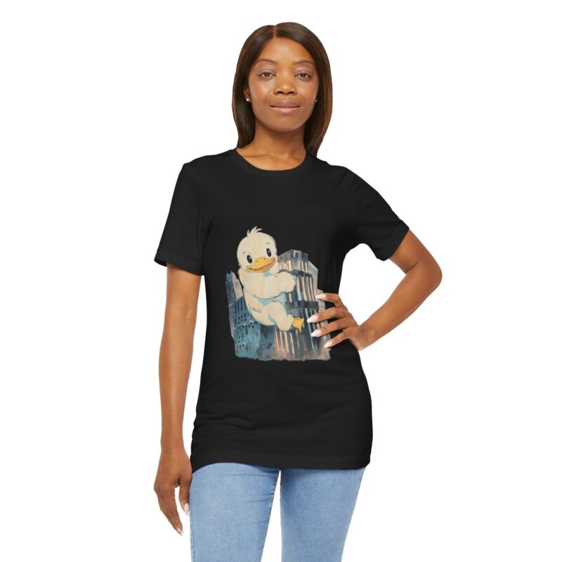 Duckzilla Unisex Tee, Cute Adorable Duckling Climbing Skyscrapers T-Shirt, Funny Animal Lover Shirt, Novelty Graphic Tee, Unique Gift for - Image 109