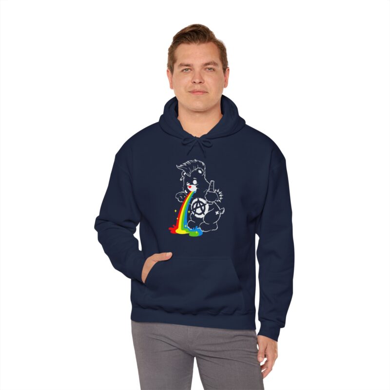 Vomiting Rainbows Anti-Care Bear Hoodie, Punk Rock Anarchist Sweatshirt, Unisex Grunge Care Bear Jumper, Emo Pullover, Riot Grrrl Top, - Image 61