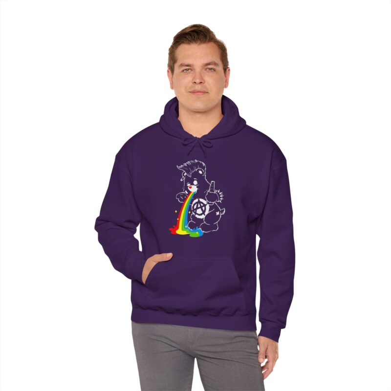 Vomiting Rainbows Anti-Care Bear Hoodie, Punk Rock Anarchist Sweatshirt, Unisex Grunge Care Bear Jumper, Emo Pullover, Riot Grrrl Top, - Image 74