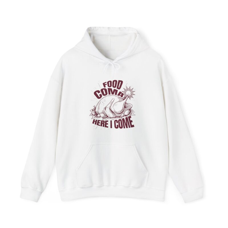 Turkey Food Coma Hoodie Sweatshirt, Thanksgiving Pullover, Funny Foodie Jumper, Fall Feast Top, Cozy Christmas Gift