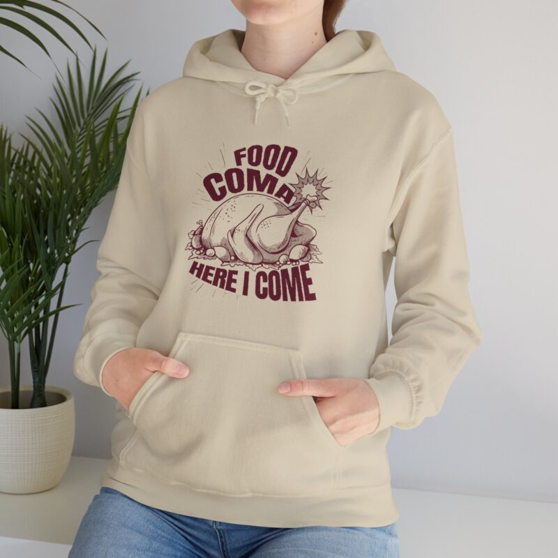Turkey Food Coma Hoodie Sweatshirt, Thanksgiving Pullover, Funny Foodie Jumper, Fall Feast Top, Cozy Christmas Gift - Image 26