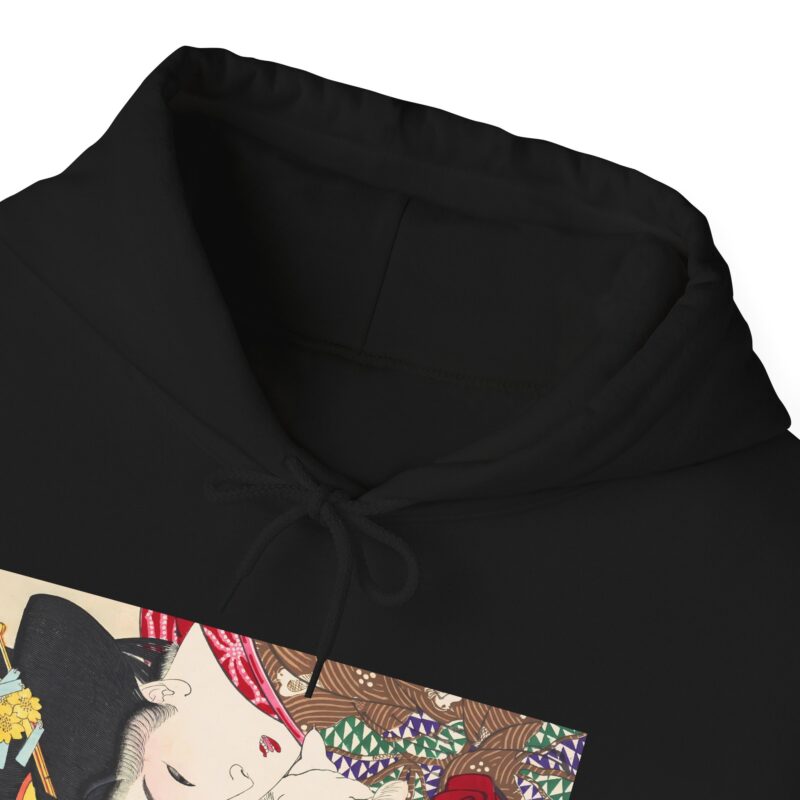 Japanese woman and cat art (1888), vintage illustration by Yoshitoshi Unisex Heavy Blend™ Hooded Sweatshirt - Image 31