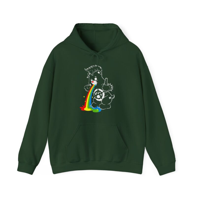 Vomiting Rainbows Anti-Care Bear Hoodie, Punk Rock Anarchist Sweatshirt, Unisex Grunge Care Bear Jumper, Emo Pullover, Riot Grrrl Top, - Image 14