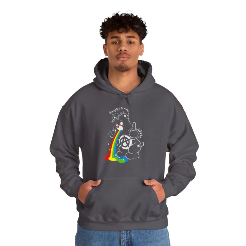 Vomiting Rainbows Anti-Care Bear Hoodie, Punk Rock Anarchist Sweatshirt, Unisex Grunge Care Bear Jumper, Emo Pullover, Riot Grrrl Top, - Image 46