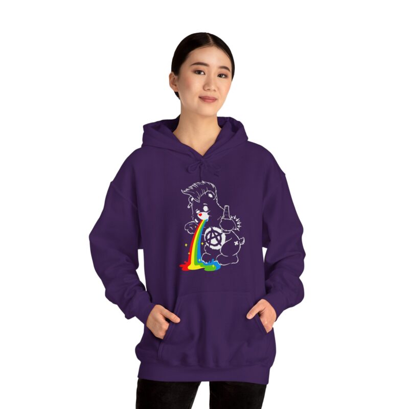 Vomiting Rainbows Anti-Care Bear Hoodie, Punk Rock Anarchist Sweatshirt, Unisex Grunge Care Bear Jumper, Emo Pullover, Riot Grrrl Top, - Image 71