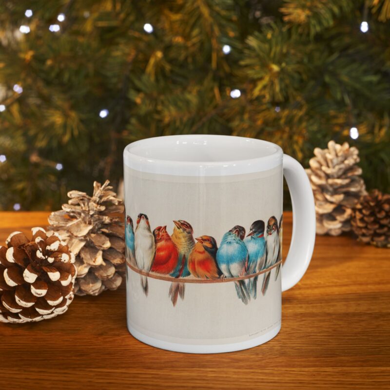 Perch of Birds Ceramic Mug, Vintage Illustration Artwork by Hector Giacomelli, 11oz, 15oz - Gift for Bird Lovers, Nature Enthusiasts, Coffee - Image 10